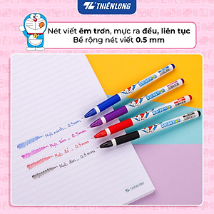 Combo 5/10/20 Bút Gel Thiên Long Doraemon GEL-012/DO ngòi 0.5mm mực xanh/đỏ/đen/tím thân bút in hình nhân vật Doraemon