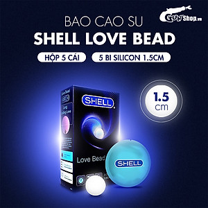 [Hộp 5 cái] Bao cao su Shell Love Bead - Gân nổi, kéo dài thời gian, bi tăng 1.5cm 