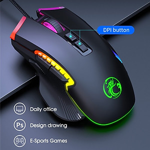 Chuột Led RGB gaming T70 7200dpi công thái học chống mỏi cổ tay Cho máy tính laptop hàng nhập khẩu