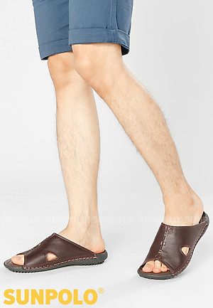 Dép Nam Quai Ngang Da Bò SUNPOLO SUD12