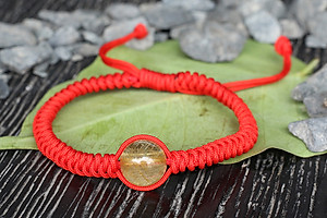 Vòng Tay Kết Dây Hạt Thạch Anh Tóc Vàng Ngọc Quý Gemstones GA28