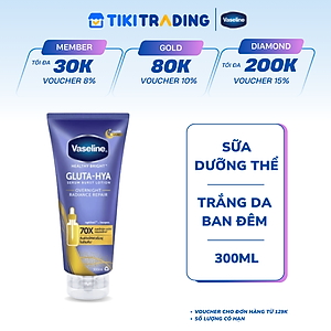 Sữa Dưỡng Thể Vaseline Gluta-Hya Trắng Da Ban Đêm Tuýp 300ml