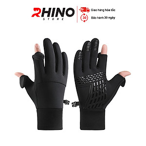 Găng tay hở ngón giữ ấm, chống gió mùa đông Rhino G301 cảm ứng điện thoại cho nam, nữ