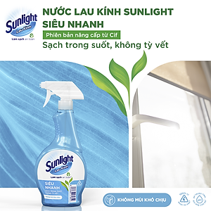 Combo 2 Nước Lau Kính Sunlight Siêu Nhanh Phiên bản nâng cấp từ Cif Sạch Không Tỳ Vết Chai 520ml