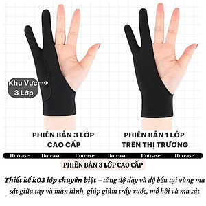 [Chống chạm nhầm] Găng tay hoạ sĩ hiệu HOTCASE bản đặc biệt 3 lớp hỗ trợ vẽ trên trên cho điện thoại, cho iPad, máy tính bảng, cho wacom cho iPhone - Hàng nhập khẩu