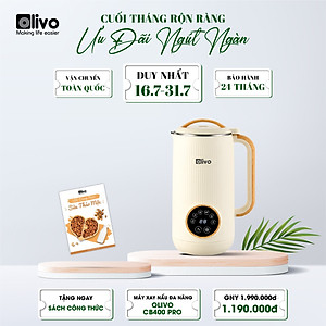 [Hàng chính hãng] Máy Xay Nấu Đa Năng OLIVO CB400 PRO – Nhỏ Gọn Tiện Mang Theo – Đa Chức Năng – Cao Cấp – Chống Trào Tuyệt Đối