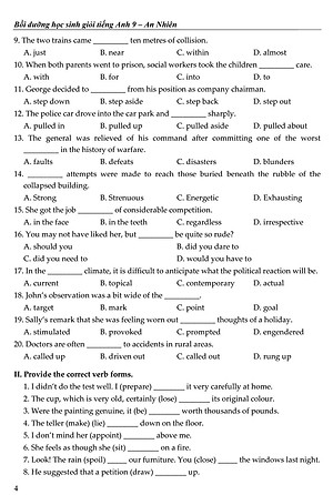 Sách Bồi Dưỡng Học Sinh Giỏi Tiếng Anh Lớp 9