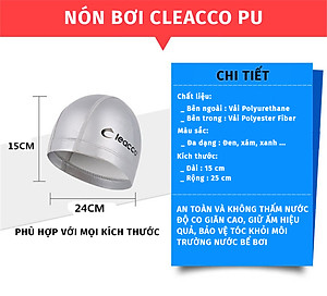 Nón Bơi Vải PU co dãn cao cấp, độ đàn hồi cao, bền đẹp , phù hợp với các bạn không quen loại nịt chặt Yesure Cleacco Cao Cấp Chống Thấm Nước , Mềm Mại - Hàng Chính Hãng