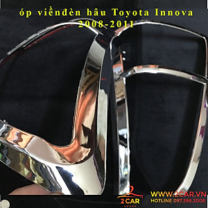 Ốp viền đèn pha, hậu xe Toyota Innova 2009-2011 mạ crom cao cấp, sáng bóng