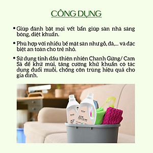Nước Lau Sàn Hữu Cơ Bồ Hòn ECOCARE 1L-4L Hương Cam Sả/Chanh Gừng Đuổi Muỗi Đuổi Côn Trùng, Khử Mùi Hiệu Quả