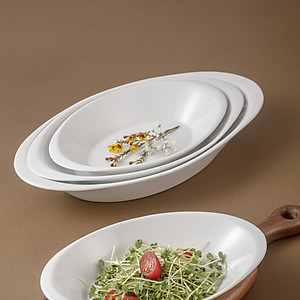 Đĩa xoài sâu Long Phương hình bầu dục bằng sứ cao cấp