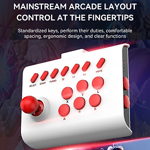 Gamepad Tay Game Arcade Y01 Không dây Bluetooth đa nền tảng cho máy tính - điện thoại - máy game hàng nhập khẩu