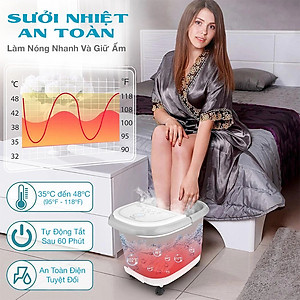Bồn ngâm chân thải độc massage OKACHI JP-250 cao cấp, đèn hồng ngoại, làm ấm nước lưu thông máu
