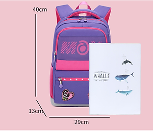 Balo học sinh cấp 1&amp;2 siêu nhẹ chống gù chống nước cao cấp phong cách châu âu