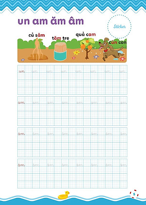 Sách Vở luyện viết hạ cỡ chữ - chữ ô li nhỏ. Quyển 3: Vần