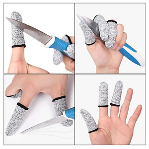 8pcs Reusable Finger Cots Cut Resistant Protection Fingertip Sleeves Caps Covers