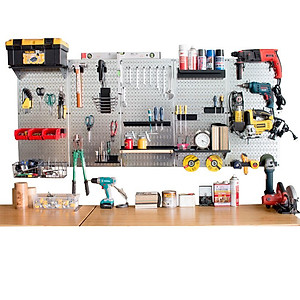 Bộ kệ đỡ 40 Pegboard - Giá treo bằng thép sơn tĩnh điện - Phụ kiện móc treo dụng cụ Pegboard