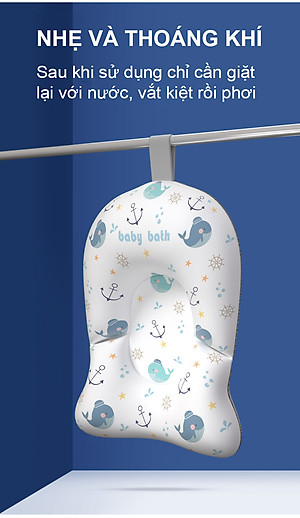 Đệm Tắm Đỡ Lưng Cho Bé Cleverbees Đảm Bảo An Toàn Khi Tắm Chất Liệu Mềm Mại ,  Phù Hợp Khớp Với Tất Cả Các Loại Chậu Tắm - Hàng Chính Hãng