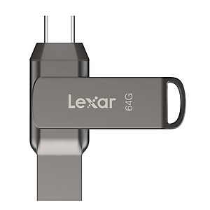 USB Lexar JumpDrive Dual Drive D400 Type-C / Type-A - USB 3.1 64G / 128GB, tốc độ đọc 130Mb/s, tương thích MAC / PC - Hàng chính hãng
