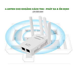 Kích sóng wifi tốc độ cao 4 râu 300M PIX LINK LV-WR09 thiết bị kích sóng phủ rộng giải pháp cho mạng yếu, kết nối đến 50M cực nhanh, cài đặt dễ dàng - Hàng chính hãng