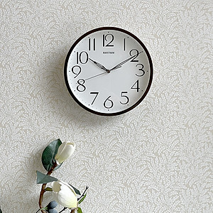 Đồng hồ Rhythm CMG623NR06- Kt 25.5 x 3.5cm, 470g, Vỏ nhựa. Dùng Pin.