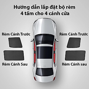 Bộ 4 tấm Rèm che nắng theo xe ô tô Mitsubishi XPANDER, Tấm che nắng ô tô nam châm tự dính