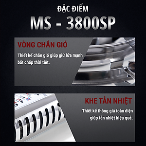 Bếp ga mini Maxsun MS-3800SP, Công suất 2900W, chân kiềng Inox - Hàng chính hãng - Bảo hành 12 tháng