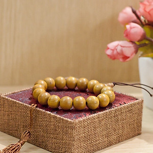 Vòng tay Chuỗi Hạt Gỗ Bách Hồ Lô Màu Vòng Đeo Tay 15 Hạt