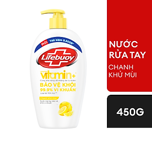Nước rửa tay Lifebuoy Bảo vệ khỏi vi khuẩn 450gr - Chanh Khử Mùi