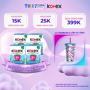 Combo 4 Băng Vệ Sinh Kotex Hằng Ngày Kháng Khuẩn Hương Tự Nhiên - Gói 40 miếng