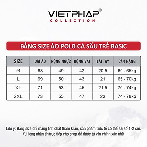 Áo Polo Nam VIỆT PHÁP Form Basic Chất liệu Cotton Pique co giãn thấm hút mồ hồi tốt 2A002