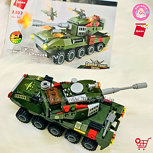 Đồ chơi lắp ráp xếp hình xe tăng Qman 1803 - Chiến xa xe tăng lội nước (361 mảnh ghép)
