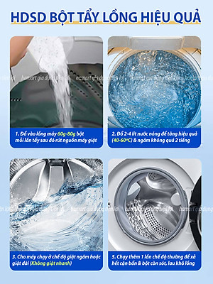 Hộp 260g Bột Tẩy Lồng Máy Giặt Hamart Vệ Sinh Sạch Diệt Nấm Mốc Vi Khuẩn Đa Năng Chất Lượng Cao