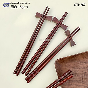 Đũa Trắc vấu tròn dành riêng cho bé (1 đôi) tập gắp làm quen đôi đũa (CTH767) tạo thói quen dùng đúng đồ của mình - an toàn sức khỏe - không chất độc hại