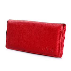 Bộ Thắt Lưng Và Ví Nữ Da Bò Huy Hoàng HT5111-HT3121 (Đỏ)