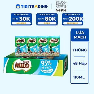 Thùng 48 Hộp Sữa Nestlé Milo Ít Đường (110ml/ Hộp)