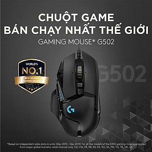 Chuột game hiệu suất cao Logitech G502 Hero RGB Lightsync - Hàng chính hãng