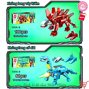 Đồ chơi lắp ráp xếp hình robot người máy Qman 1414 - Siêu Robot khủng long (553 mảnh ghép) dành cho bé trên 6 tuổi
