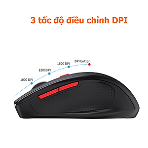 Chuột không dây HXSJ T67 Receiver USB 2.4G - Hàng Chính Hãng