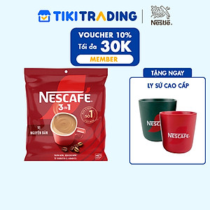 [Tặng ly sứ cao cấp] Cà phê Hòa tan NESCAFÉ VỊ NGUYÊN BẢN 46 gói Đậm Thơm Hoàn Hảo