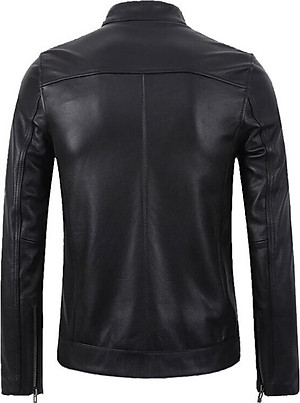 Áo Khoác Da Nam Đen Lót Lông Cao Cấp AKD22