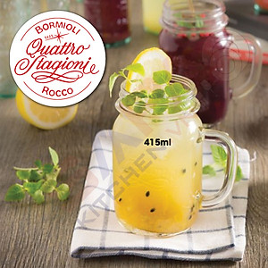 Ly thủy tinh tay cầm nắp vặn Quattro 415ml - Bormioli Rocco - Italy