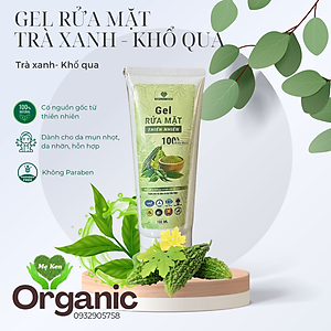 GEL RỬA MẶT THIÊN NHIÊN CHIẾT XUẤT KHỔ QUA VÀ TINH CHẤT TRÀ XANH MẸ KEN 100ml - Dành cho da hỗn hợp, da nhờn, da mụn