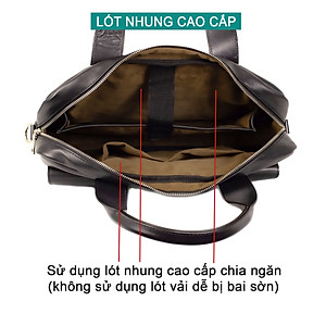 Cặp da công sở da bò Mill cao cấp B102 Bụi Leather - Bảo hành 12 tháng