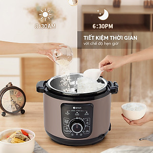 Nồi áp suất cơ Elmich 5L PCE-8792, công suất lớn 1000W, dung tích 5L, tuyệt đối an toàn với van xả tự động được thiết kế trên nắp nồi, bảo hành 24 tháng, đổi trả 12 tháng - Hàng chính hãng