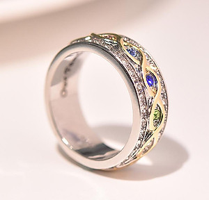 Nhẫn nam titant đính đá