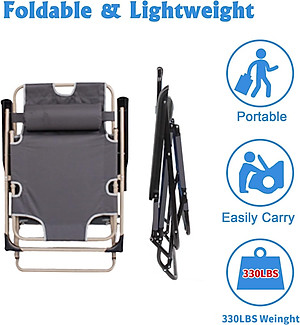 Ghế xếp thư giãn, Khung sắt cao cấp, Ghế xếp nằm ngủ trưa gấp gọn tiện lợi New Beginning