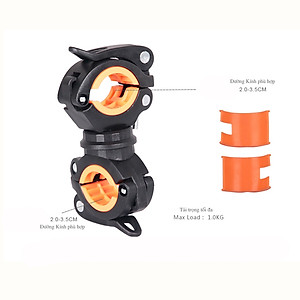 Chân Đế Gắn Đèn Pin Vào Xe Đạp Xoay 360 Độ Gắn Đầu Phía Trước Ghi Đông Xe Đạp Cao Cấp Mai Lee (Không Kèm Đèn Pin)