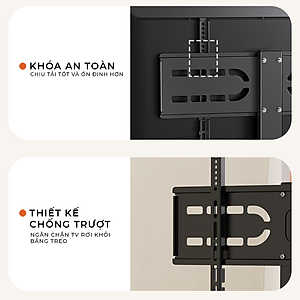 Giá treo tivi di động khung thép không gỉ phù hợp nhiều loại tivi có kệ để đồ thương hiệu IGA - GM173
