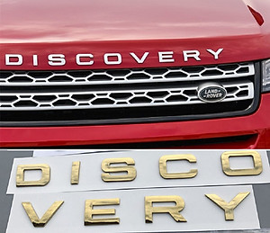 Decal Tem Chữ Discovery 3D Dán Trang Trí Ô Tô Màu Vàng AZONE